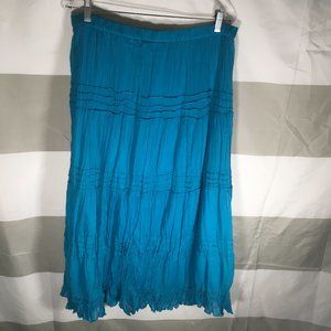 Chico's Blue Maxi Skirt Size 2 Pleated